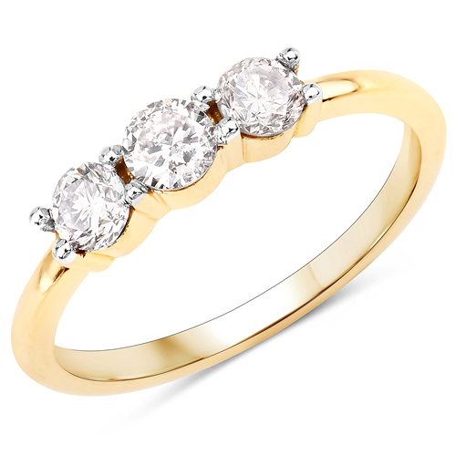 Diamond-0.63 Carat Genuine White Diamond 14K Yellow Gold Ring (K Color, SI2-I1 Clarity)