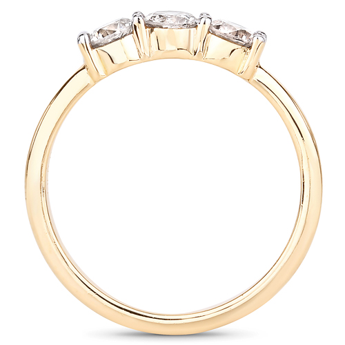 0.63 Carat Genuine White Diamond 14K Yellow Gold Ring (K Color, SI2-I1 Clarity)