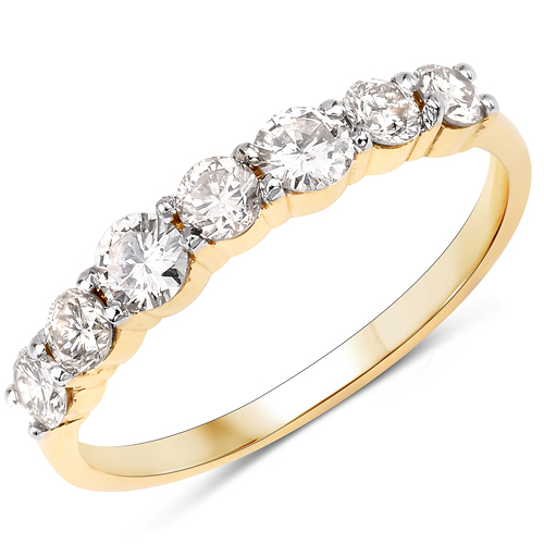 Diamond-0.73 Carat Genuine White Diamond 14K Yellow Gold Ring (K Color, SI2-I1 Clarity)