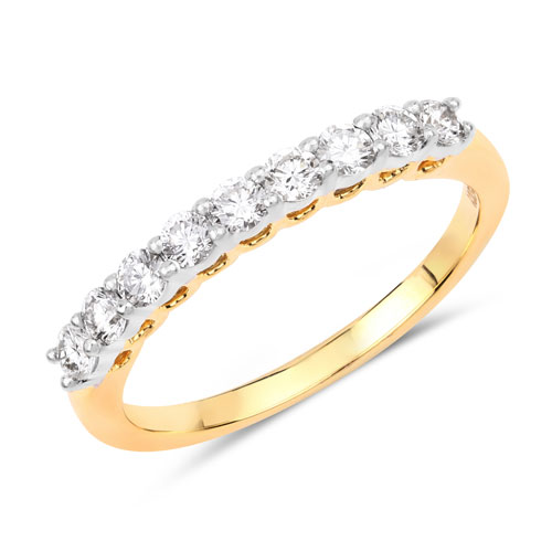 Diamond-0.52 Carat Genuine White Diamond 18K Yellow Gold Ring