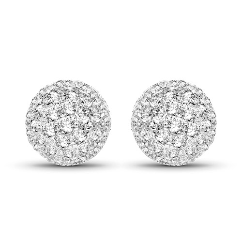 Earrings-1.22 Carat Genuine White Diamond 14K White Gold Earrings (G-H Color, SI1-SI2 Clarity)