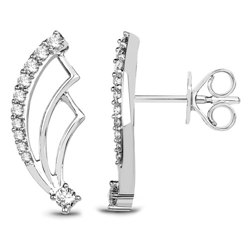 0.25 Carat Genuine White Diamond 14K White Gold Earrings (G-H Color, SI1-SI2 Clarity)