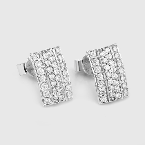 0.72 Carat Genuine White Diamond 14K White Gold Earrings (E-F Color, SI Clarity)