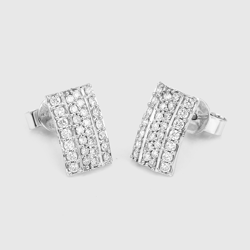 0.72 Carat Genuine White Diamond 14K White Gold Earrings (E-F Color, SI Clarity)