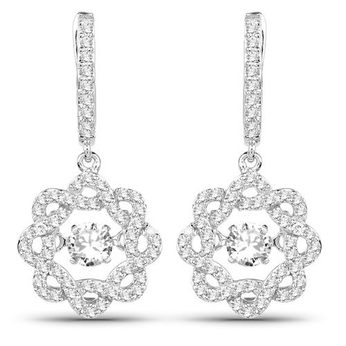 Earrings-0.75 Carat Genuine White Diamond 14K White Gold Earrings (G-H Color, SI1-SI2 Clarity)