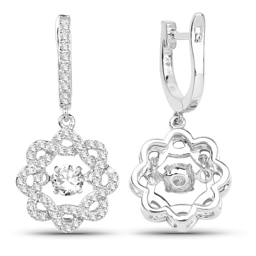 0.75 Carat Genuine White Diamond 14K White Gold Earrings (G-H Color, SI1-SI2 Clarity)