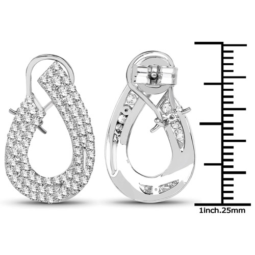 1.51 Carat Genuine White Diamond 14K White Gold Earrings (G-H Color, SI1-SI2 Clarity)