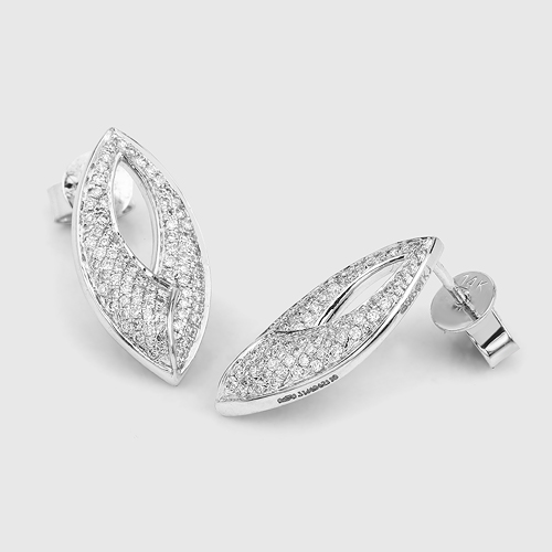 0.62 Carat Genuine White Diamond 14K White Gold Earrings (E-F Color, SI Clarity)