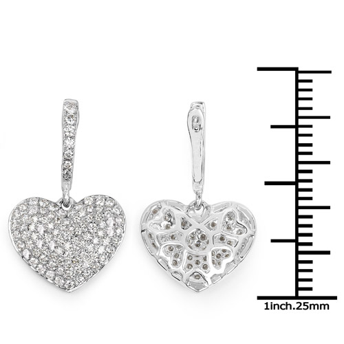 0.93 Carat Genuine White Diamond 14K White Gold Earrings (G-H Color, SI1-SI2 Clarity)