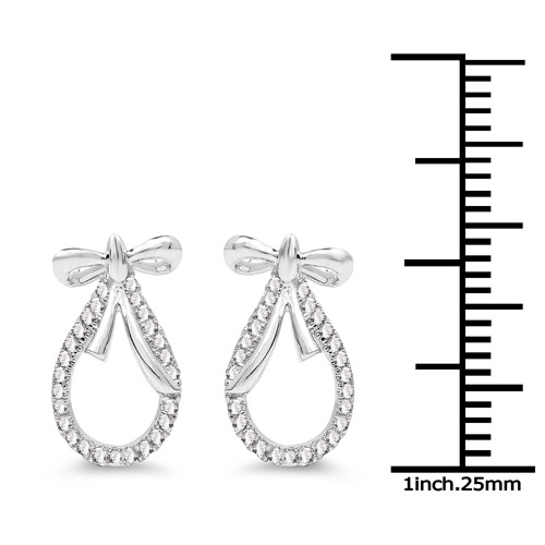 0.21 Carat Genuine White Diamond 14K White Gold Earrings (G-H Color, SI1-SI2 Clarity)
