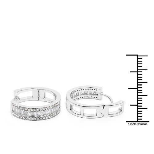 1.01 Carat Genuine White Diamond 14K White Gold Earrings (G-H Color, SI1-SI2 Clarity)
