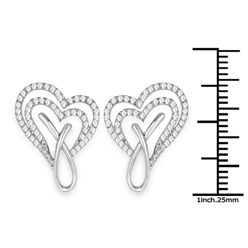 0.56 Carat Genuine White Diamond 14K White Gold Earrings (G-H Color, SI1-SI2 Clarity)