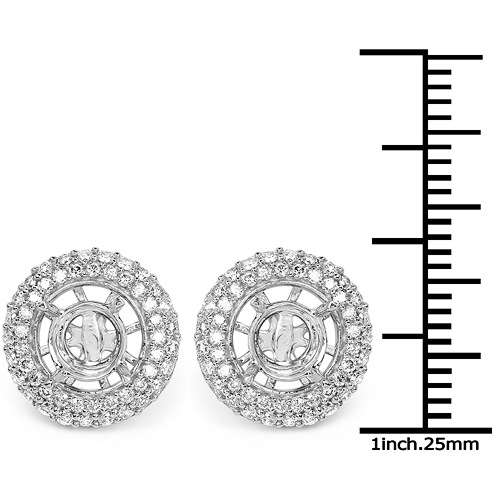 0.66 Carat Genuine White Diamond 14K White Gold Earrings (E-F Color, SI Clarity)