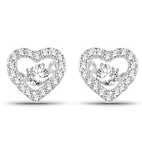 Earrings-0.28 Carat Genuine White Diamond 14K Rose Gold Earrings (G-H Color, SI1-SI2 Clarity)