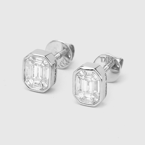 0.53 Carat Genuine White Diamond 14K White Gold Earrings (G-H Color, VS Clarity)
