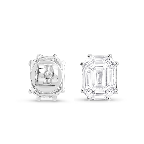 0.70 Carat Genuine White Diamond 18K White Gold Earrings (G-H Color, VVS-VS Clarity)