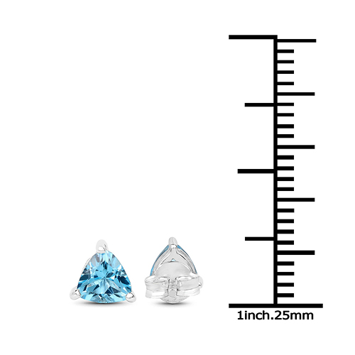 1.02 Carat Genuine Swiss Blue Topaz .925 Sterling Silver Earrings