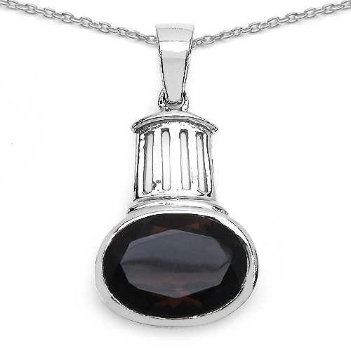 16.90 Carat Genuine Smoky Quartz .925 Sterling Silver Ring, Pendant and Earrings Set