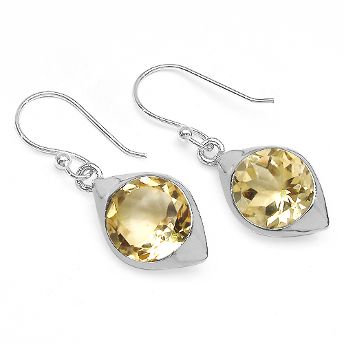 17.80 Carat Genuine Citrine .925 Sterling Silver Ring, Pendant and Earrings Set