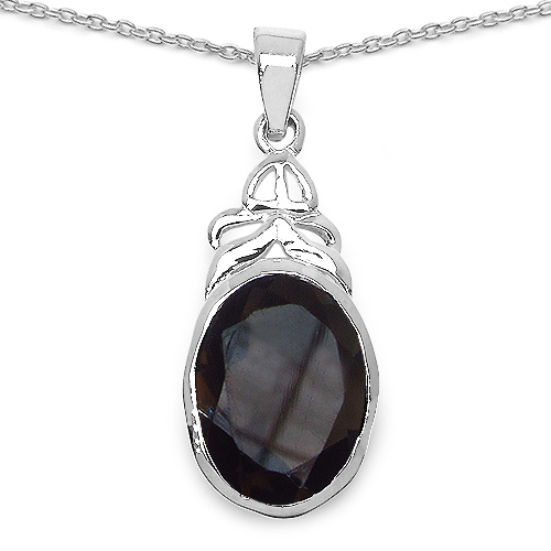 26.52 Carat Genuine Smoky Quartz .925 Sterling Silver Ring, Pendant and Earrings Set