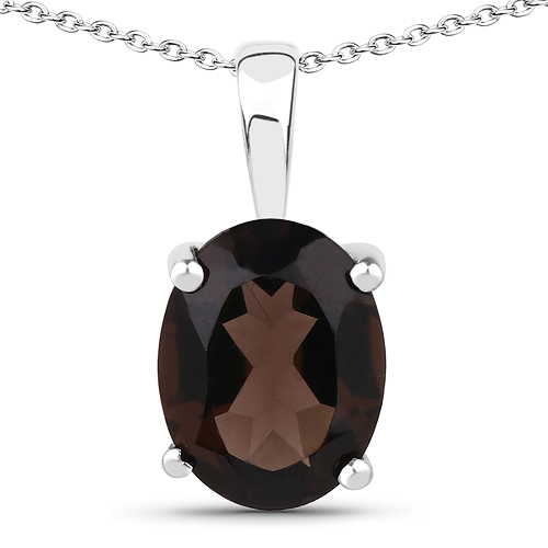 3.14 Carat Genuine Smoky Quartz .925 Sterling Silver Jewelry Set