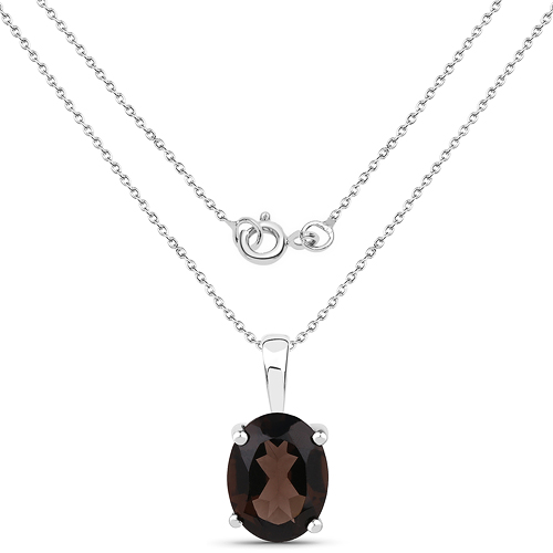 3.14 Carat Genuine Smoky Quartz .925 Sterling Silver Jewelry Set