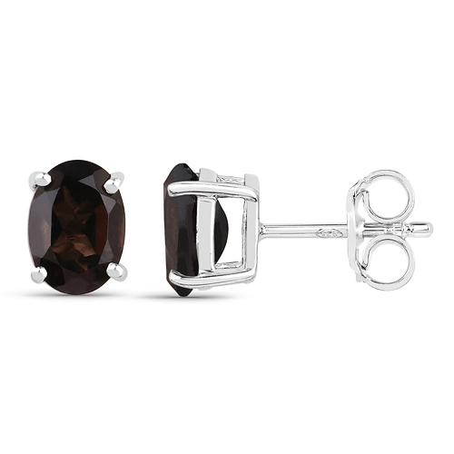 3.14 Carat Genuine Smoky Quartz .925 Sterling Silver Jewelry Set
