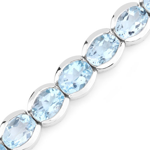 44.00 Carat Genuine Blue Topaz .925 Sterling Silver Bracelet