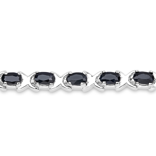8.75 Carat Genuine Black Sapphire .925 Sterling Silver Bracelet