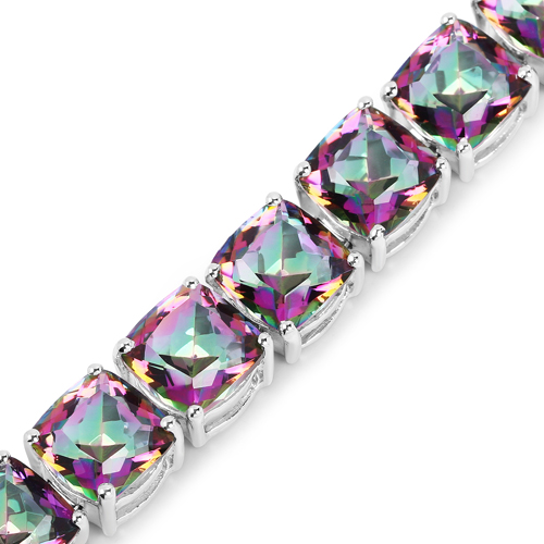 48.93 Carat Genuine Rainbow Quartz Sterling Silver Bracelet