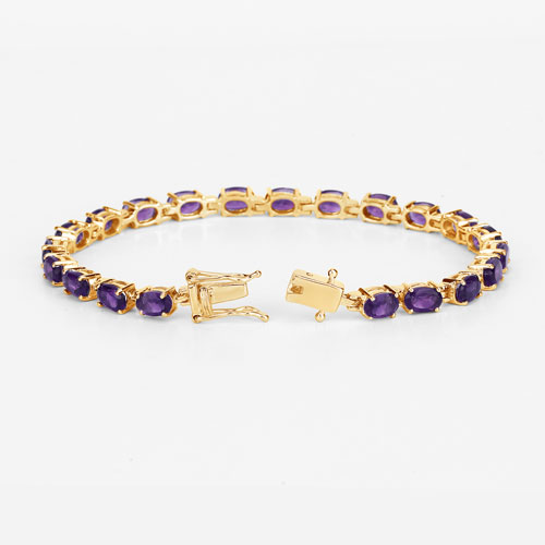 7.98 Carat Genuine Amethyst .925 Sterling Silver Bracelet