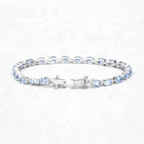 10.71 Carat Genuine Blue Topaz .925 Sterling Silver Bracelet