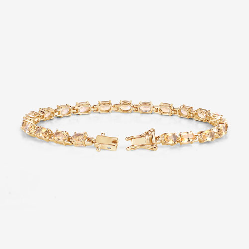 9.46 Carat Genuine Citrine .925 Sterling Silver Bracelet