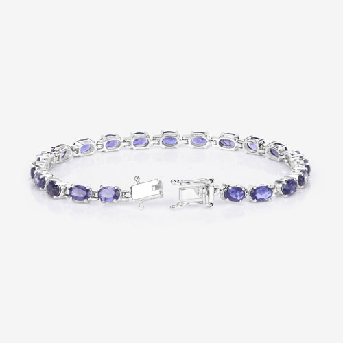 8.61 Carat Genuine Iolite .925 Sterling Silver Bracelet