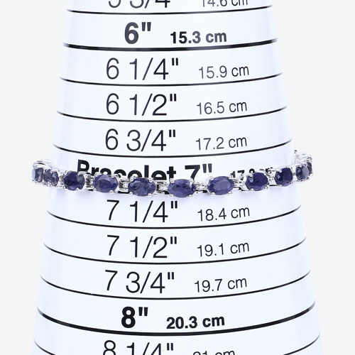 8.61 Carat Genuine Iolite .925 Sterling Silver Bracelet