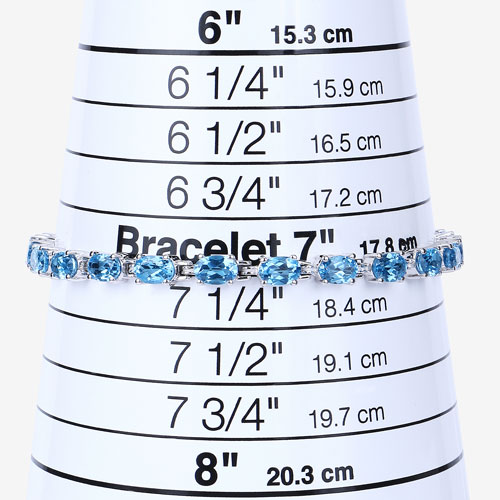 10.71 Carat Genuine Swiss Blue Topaz .925 Sterling Silver Bracelet