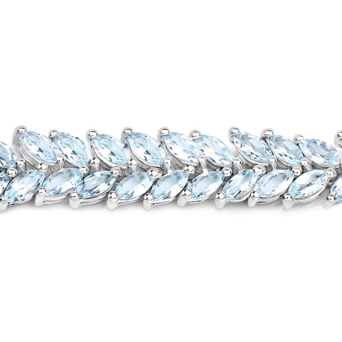 10.12 Carat Genuine Aquamarine .925 Sterling Silver Bracelet