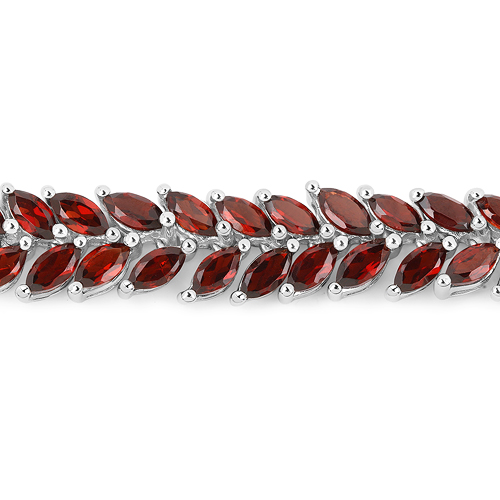 18.40 Carat Genuine Garnet .925 Sterling Silver Bracelet