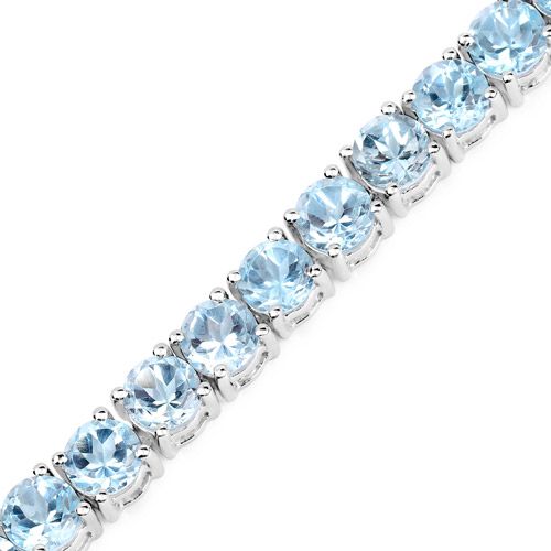 26.60 Carat Genuine Blue Topaz .925 Sterling Silver Bracelet