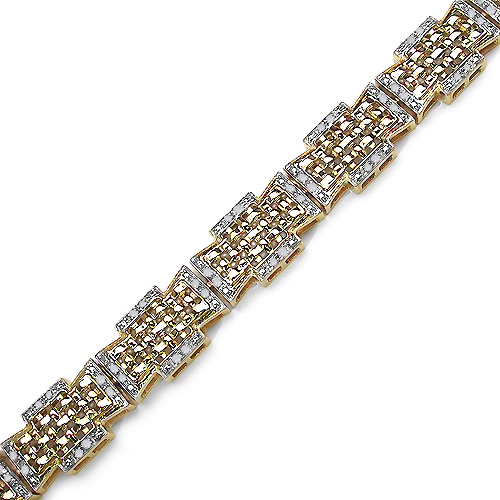 14K Yellow Gold Plated 0.50 Carat Genuine Diamond .925 Sterling Silver Bracelet