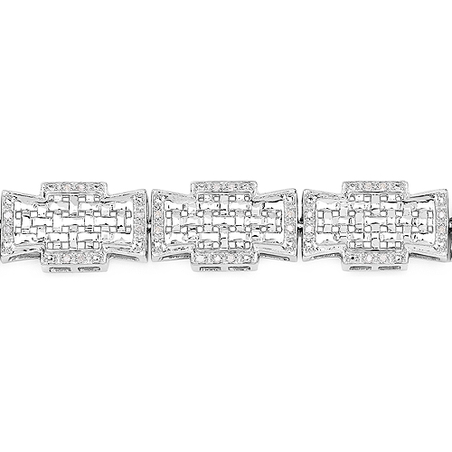 0.48 Carat Genuine White Diamond .925 Sterling Silver Bracelet