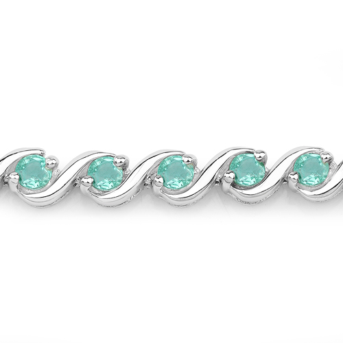 1.82 Carat Genuine Emerald .925 Sterling Silver Bracelet