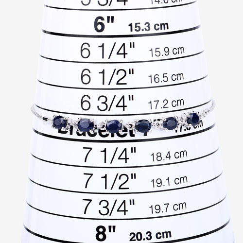 2.04 Carat Genuine Blue Sapphire .925 Sterling Silver Bracelet
