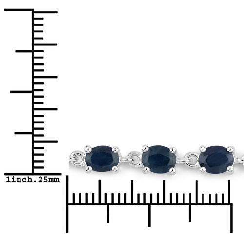 2.04 Carat Genuine Blue Sapphire .925 Sterling Silver Bracelet