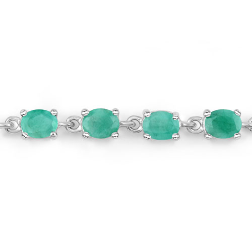 1.68 Carat Genuine Emerald .925 Sterling Silver Bracelet