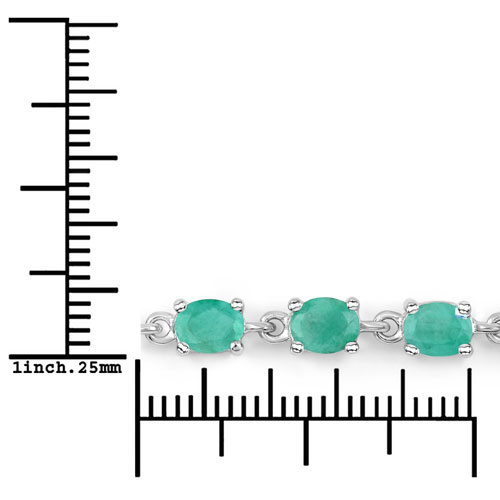 1.68 Carat Genuine Emerald .925 Sterling Silver Bracelet