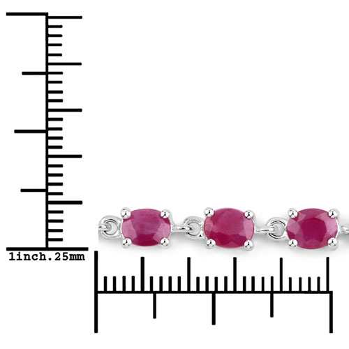1.80 Carat Genuine Ruby .925 Sterling Silver Bracelet