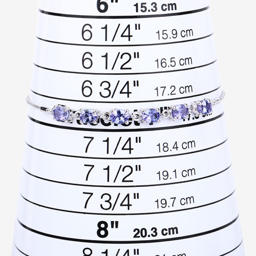 1.98 Carat Genuine Tanzanite .925 Sterling Silver Bracelet
