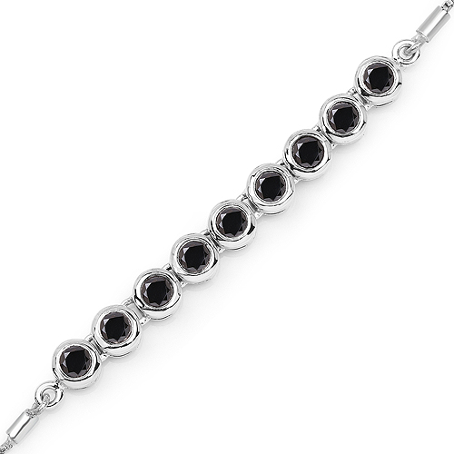 1.58 Carat Genuine Black Diamond .925 Sterling Silver Bracelet