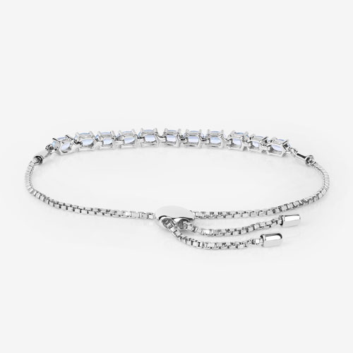 2.20 Carat Genuine Aquamarine .925 Sterling Silver Bracelet